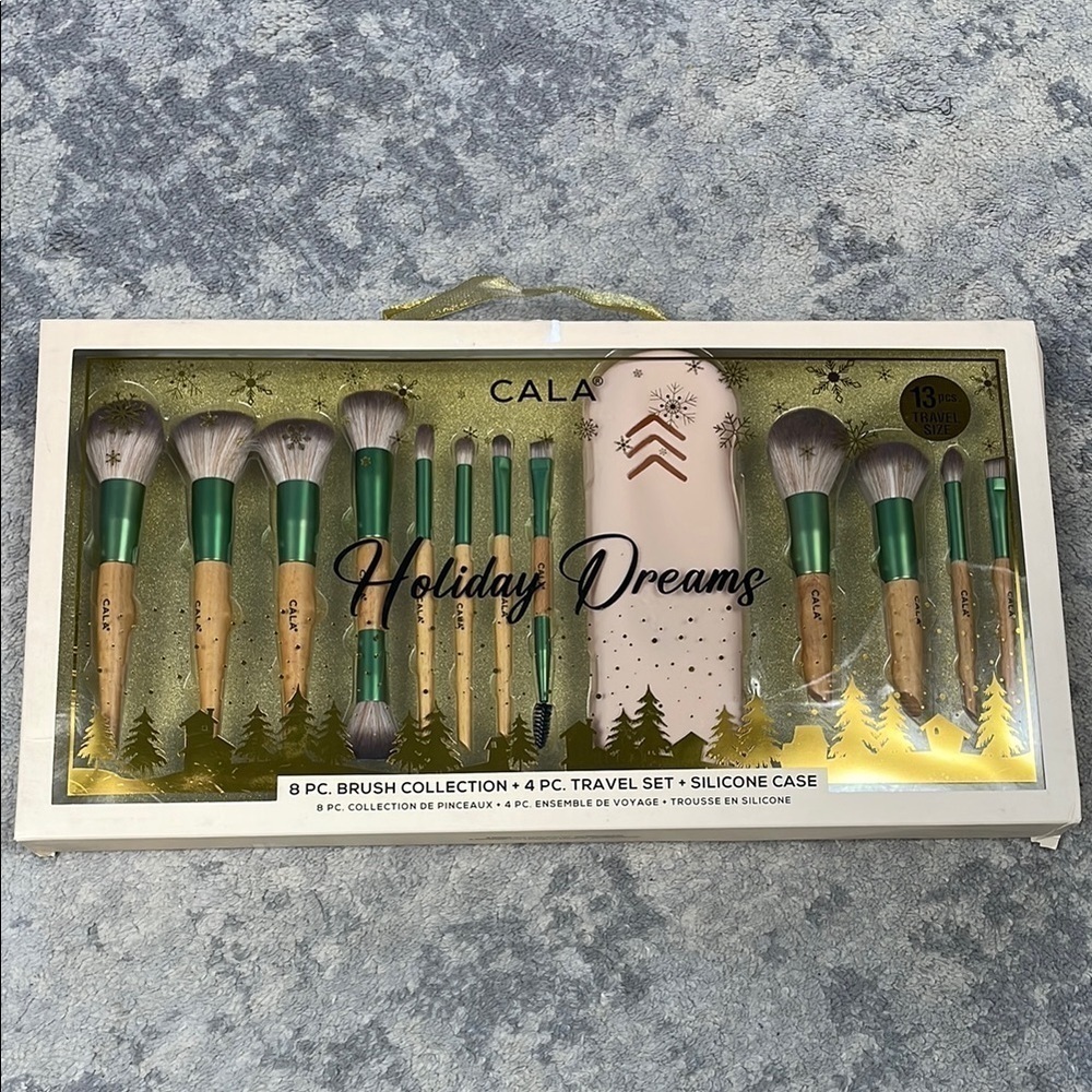 NIB Cala Holiday Dreams Makeup Brushes Gift Set Christmas Hanukkah